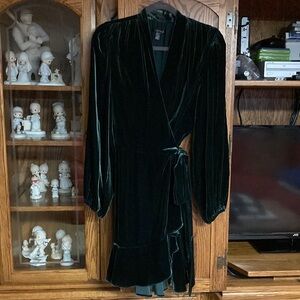 Banana Republic green velvet dress. Worn once in perfect condition dry cleaned